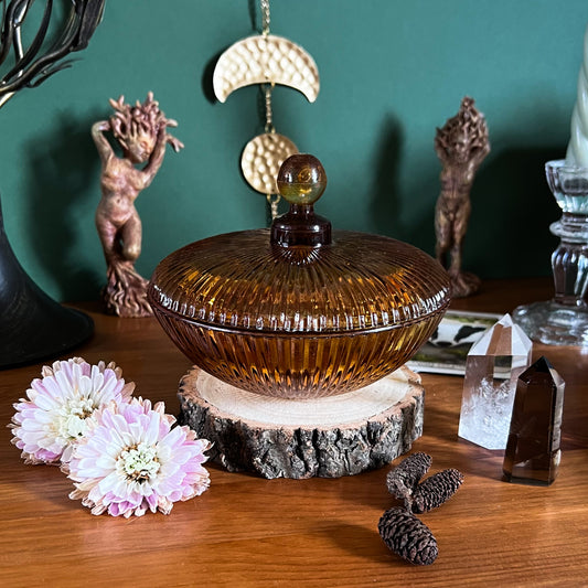 Vintage Amber Glass Dish