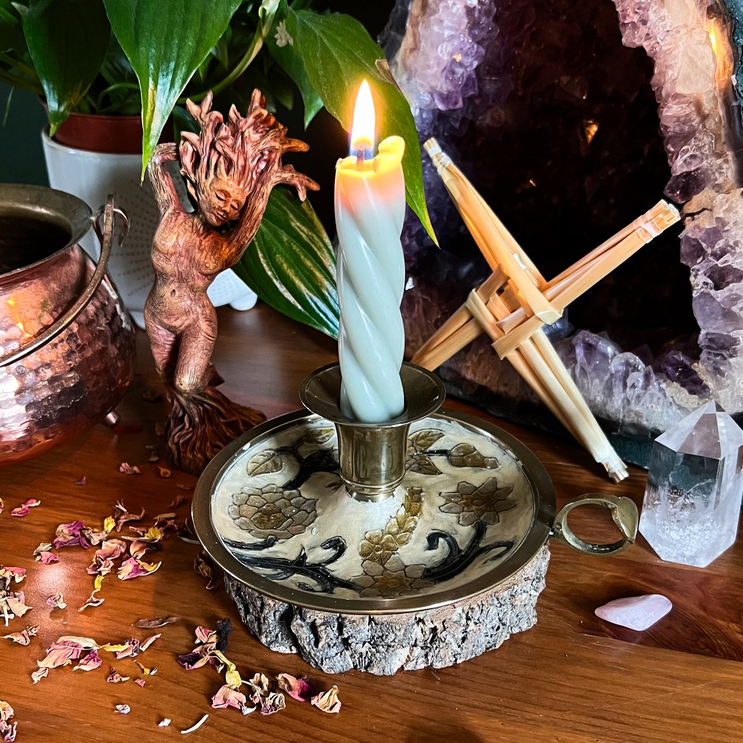 Vintage Enamel Candle Holder