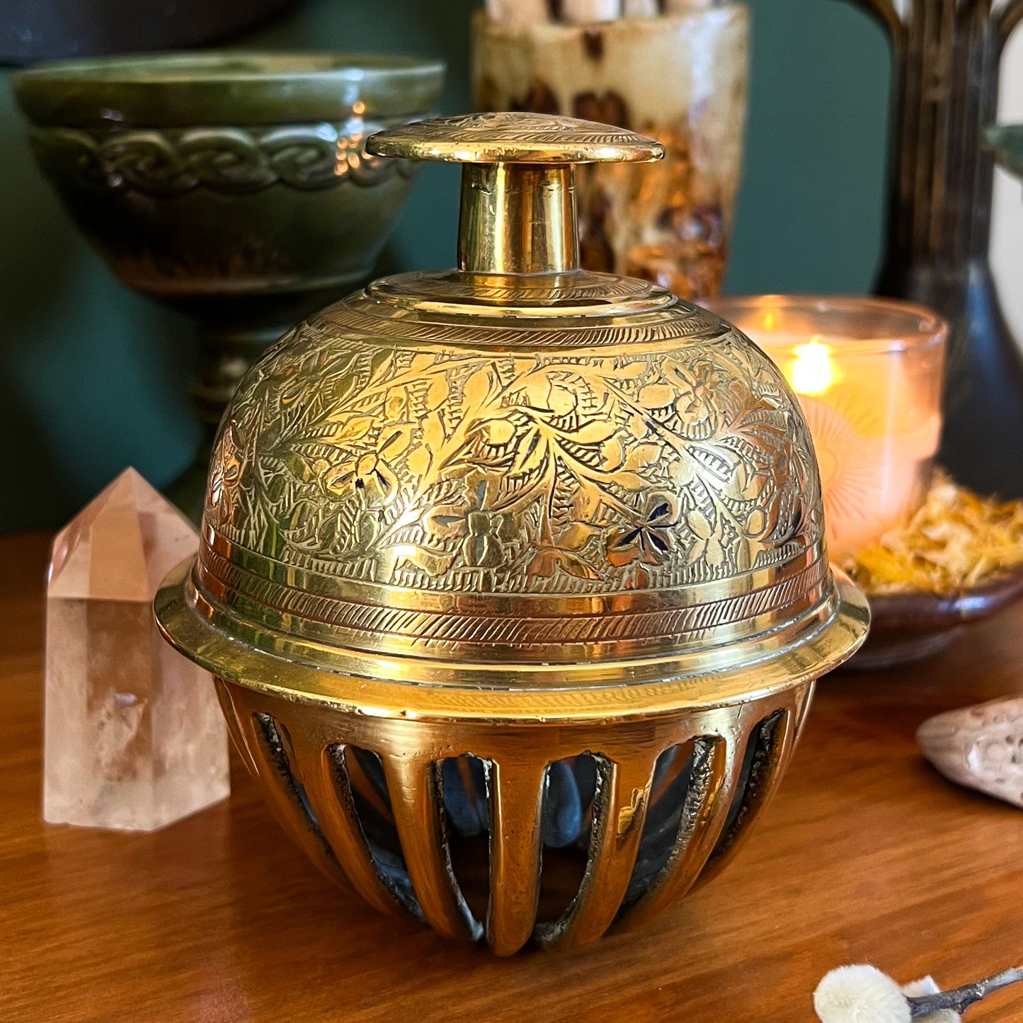 Giant Vintage Brass Claw Bell