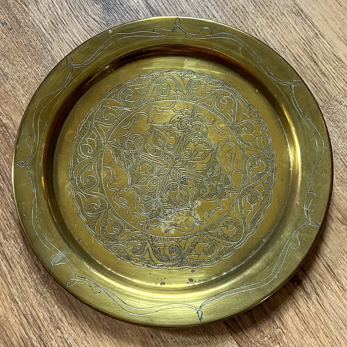 Antique Brass Altar Plate