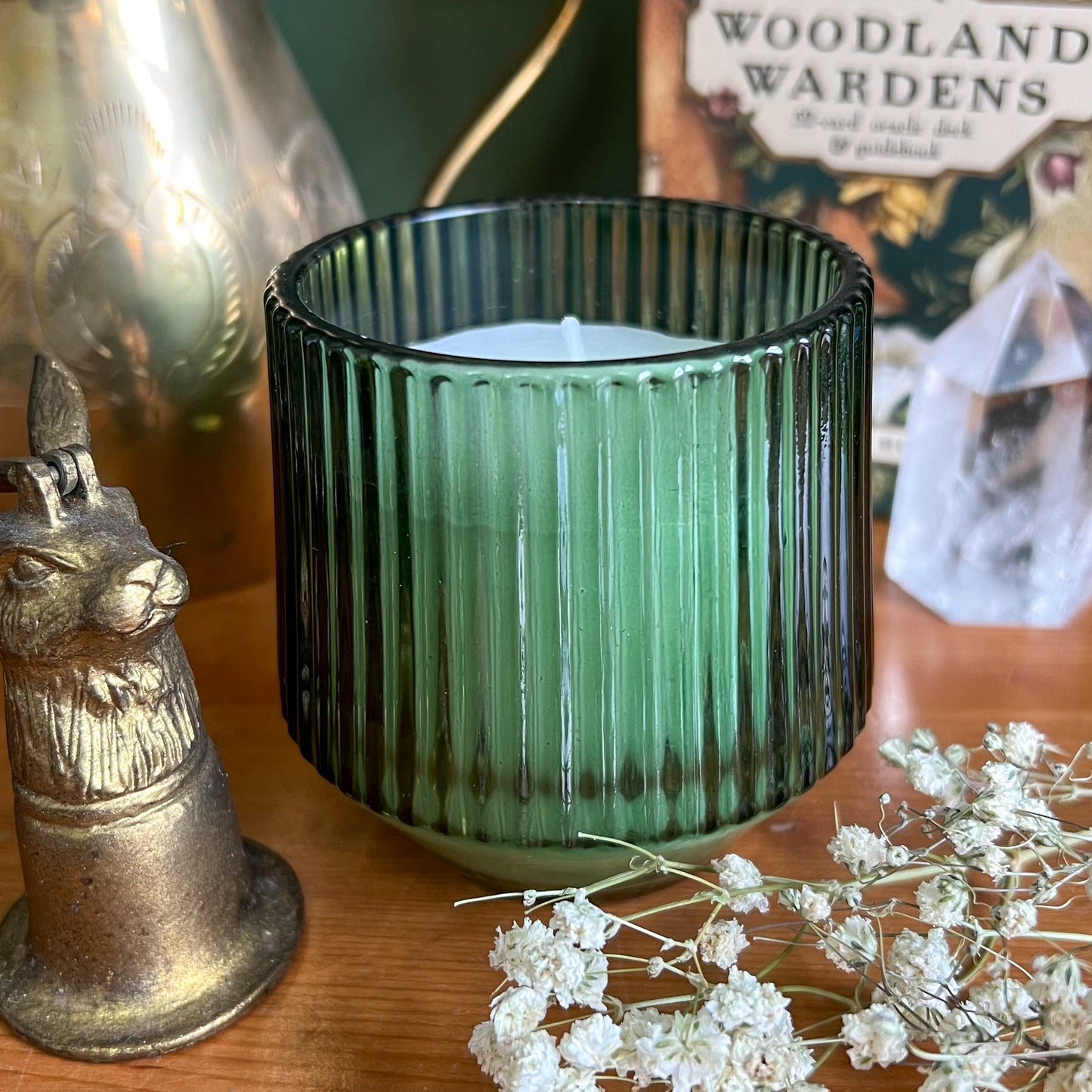 Green Glass Jar Candle