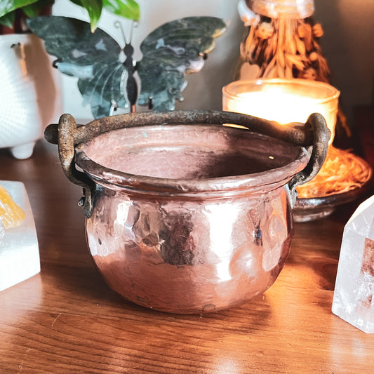 Vintage Rustic Copper Cauldron