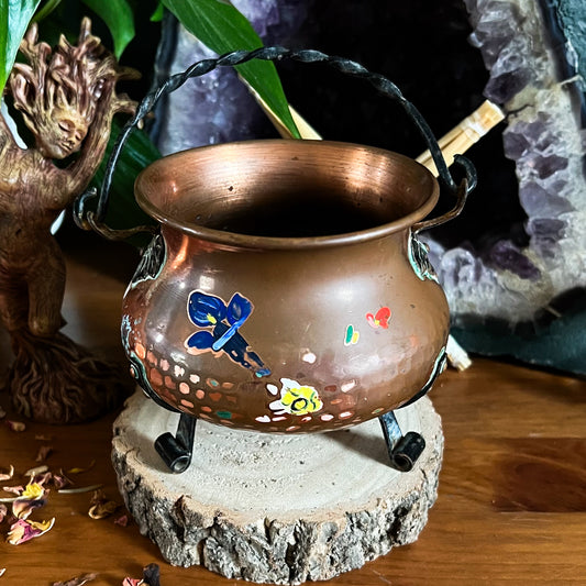 Vintage Rustic Copper Cauldron