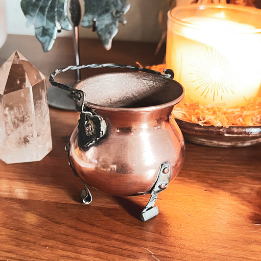 Vintage Small Copper Cauldron