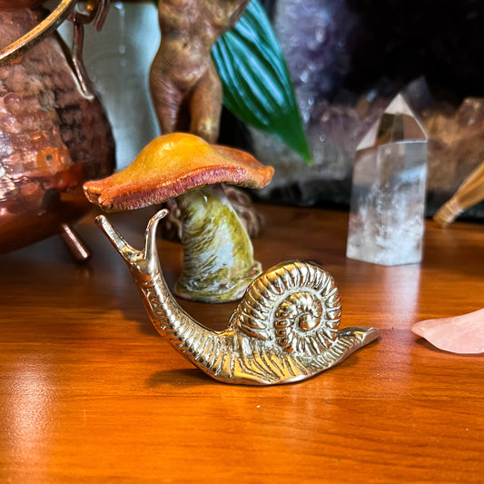 Vintage Brass Snail