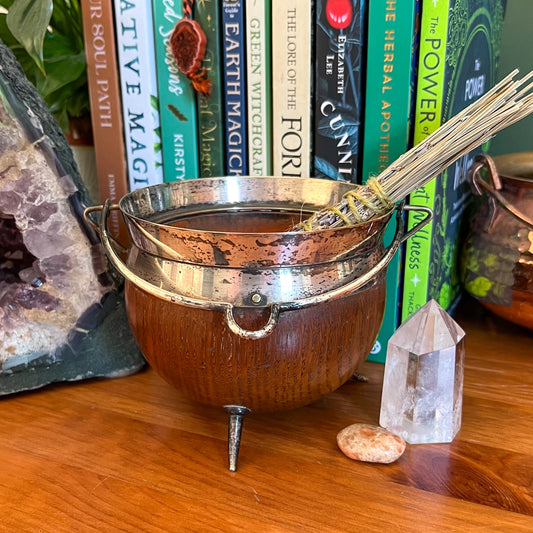 Rare Vintage Wooden Cauldron