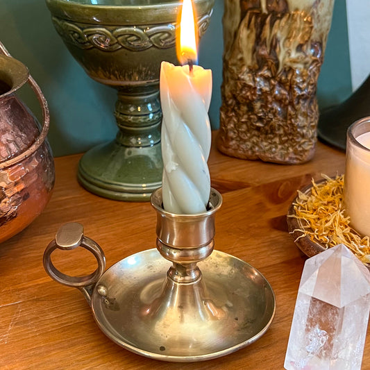 Heavy Vintage Brass Candle Holder